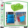 Leak Resistant Lids Attached Logistic Plastic Storage Crates